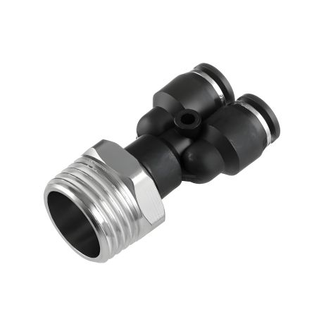 Цангове Y-образне з'єднання для поліуретанових шлангів 6×6 мм, 1/2" зовнішня різьба INTERTOOL PT-2386