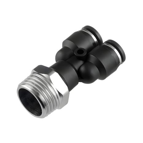 Y-образное цанговое соединение для полиуретановых шлангов 8×8 мм, 1/2" наружная резьба INTERTOOL PT-2387