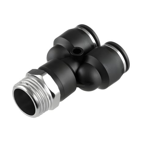 Y-образное цанговое соединение для полиуретановых шлангов 12×12 мм, 1/2" наружная резьба INTERTOOL PT-2389