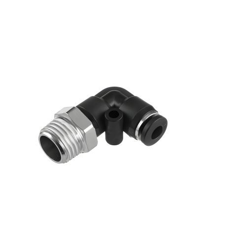 Соединение цанговое L-образное для полиуретановых и др. шлангов 4 мм, 1/4" наружная резьба INTERTOOL PT-2330