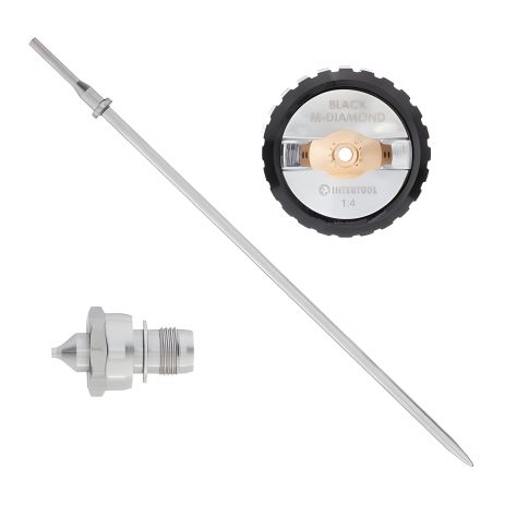 Форсунка, воздушная головка, игла 1,4 мм к краскопультам HVLP BLACK M-DIAMOND STORM INTERTOOL PT-2614 Форсунка, воздушная головка, игла 1,4 мм к краскопультам HVLP BLACK M-DIAMOND STORM INTERTOOL PT-2614