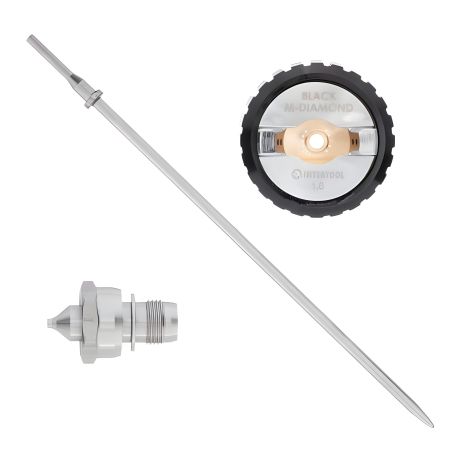 Форсунка, повітряна головка, голка комплект 1,8 мм до краскопультів HVLP BLACK M-DIAMOND (PT-0163, PT-0164, PT-0168) STORM INTERTOOL PT-2618 Форсунка, повітряна головка, голка комплект 1,8 мм до краскопультів HVLP BLACK M-DIAMOND (PT-0163, PT-0164, PT-0168) STORM INTERTOOL PT-2618