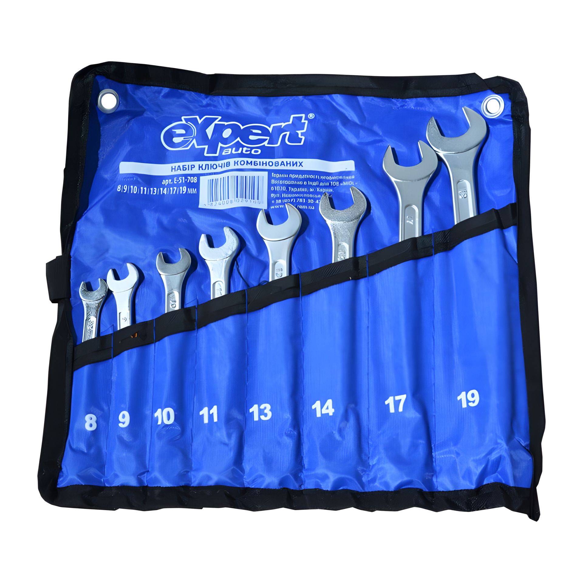 Набор рожково-накидных ключей в капроновой сумке eXpert Miol E-51-708 Набор рожково-накидных ключей в капроновой сумке eXpert Miol E-51-708