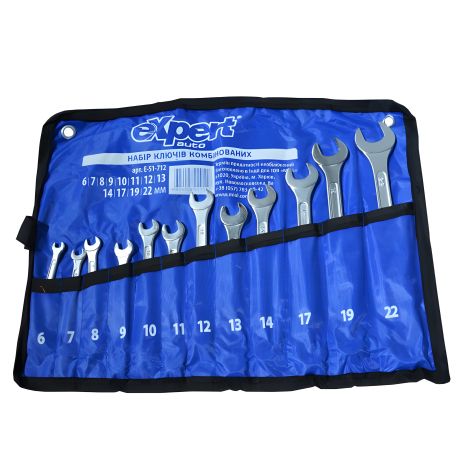 Набор рожково-накидных ключей в капроновой сумке eXpert Miol E-51-712