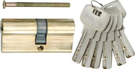 Латунная асимметричная сердцевина замка Vorel 77193, l=87мм, 36/51мм, 6 ключей [12/72]