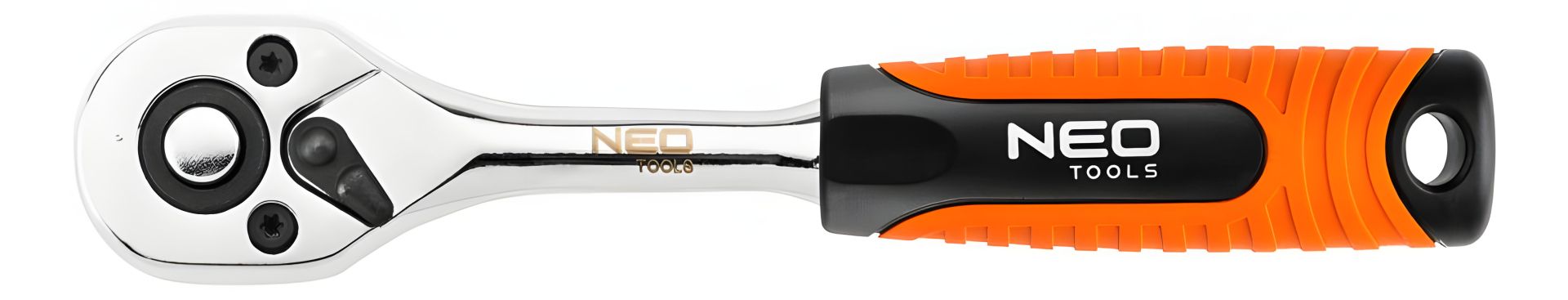 Трещотка 210 мм 3/8", стальной корпус CrV, механизм CrMo, 45 зубцов, две направления вращения, блокировка/разблокировка, двухкомпонентная рукоятка, DIN3122 NEO 08-508 Трещотка 210 мм 3/8", стальной корпус CrV, механизм CrMo, 45 зубцов, две направления вращения, блокировка/разблокировка, двухкомпонентная рукоятка, DIN3122 NEO 08-508