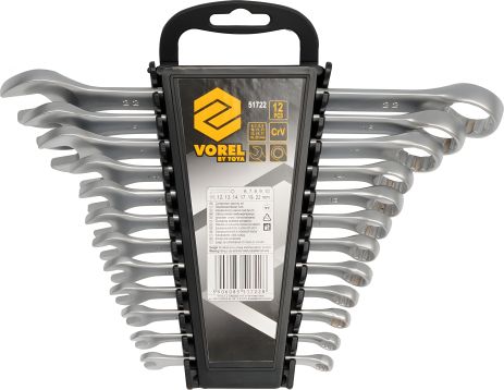 Ключі Vorel 51722 комбіновані 6-22 мм "САТИН" CrV 12 шт.