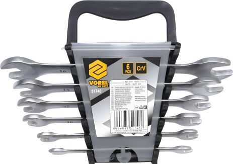 Набір рожкових ключів 6-17 мм "САТИН" CrV 6 шт. Vorel (51740)