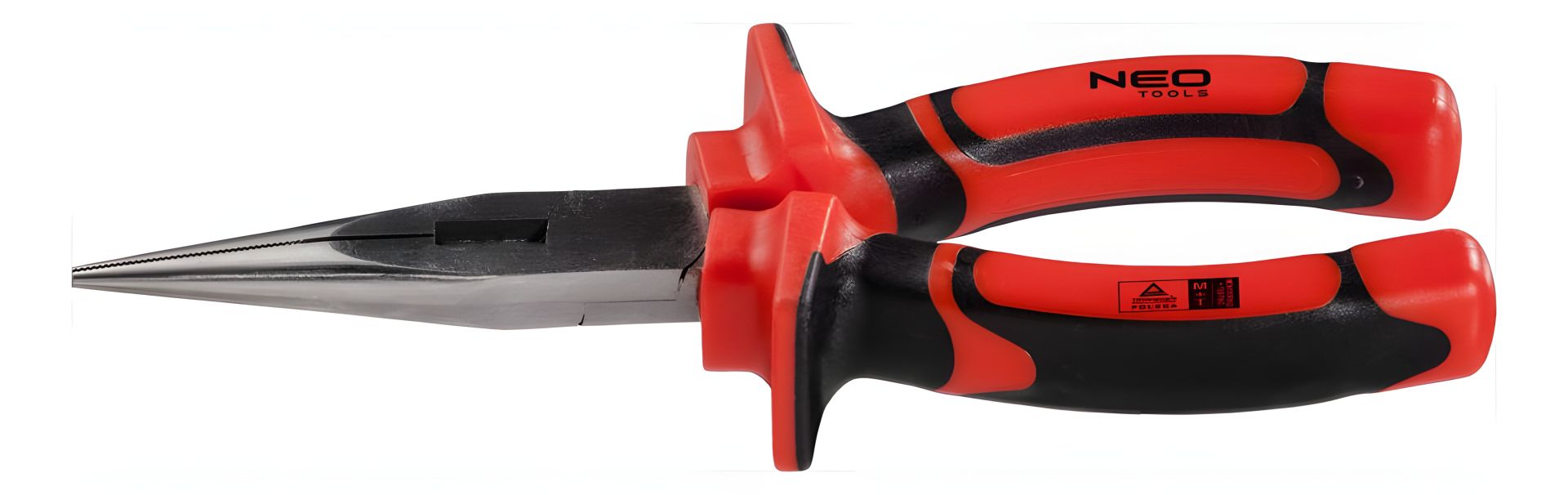 Плоскогубці прямі подовжені 200 VDE, двокомпонентні рукоятки, поліровані, NEO 01-065 Плоскогубці прямі подовжені 200 VDE, двокомпонентні рукоятки, поліровані, NEO 01-065