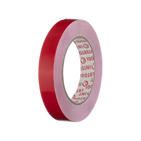 Двостороння клейка стрічка 5 м, 19×1 мм, біла, INTERTOOL KT-0814
