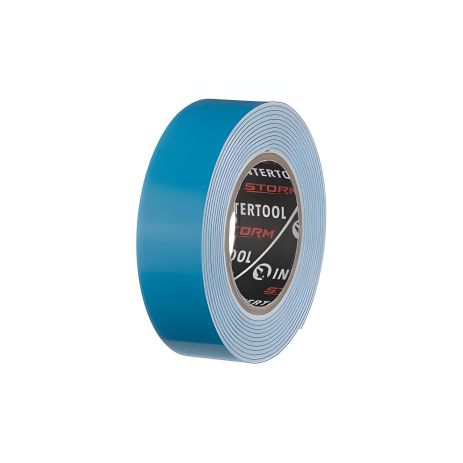 Лента клейкая двухсторонняя "PROF FIX", 2 м,19×1 мм, белая, вспененный полиэтилен, STORM INTERTOOL KT-0821