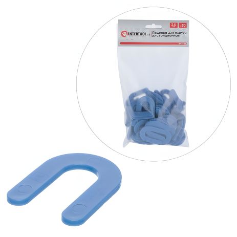 Дистанционные подковы для плитки, 2.5 мм, 50 шт., INTERTOOL KT-4943