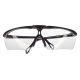 Захисні окуляри з прозорими лінзами полікарбонат, заушники полікарбонат чорні, захист від удару, оптичний клас 3 INTERTOOL SP-0090