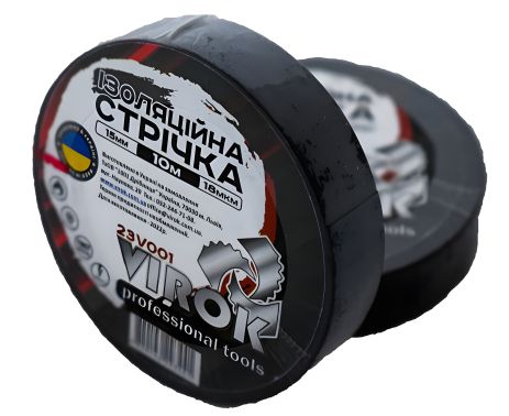 Изоляционная лента, черная, 15 мм x 10 м VIROK 23V001 Изоляционная лента, черная, 15 мм x 10 м VIROK 23V001