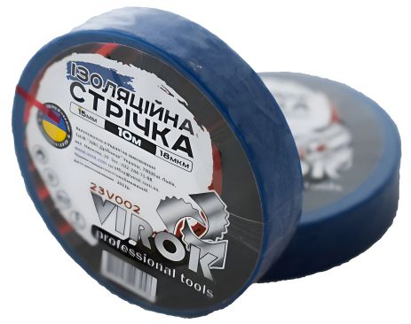 Ізоляційна стрічка 15 мм х 10 м синя VIROK 23V002 Ізоляційна стрічка 15 мм х 10 м синя VIROK 23V002