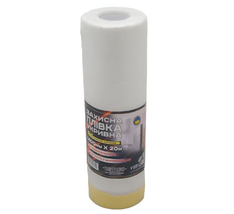 Защитная пленка с малярным скотчем 1400 мм x 20 м x 1,6 мм VIROK 23V502