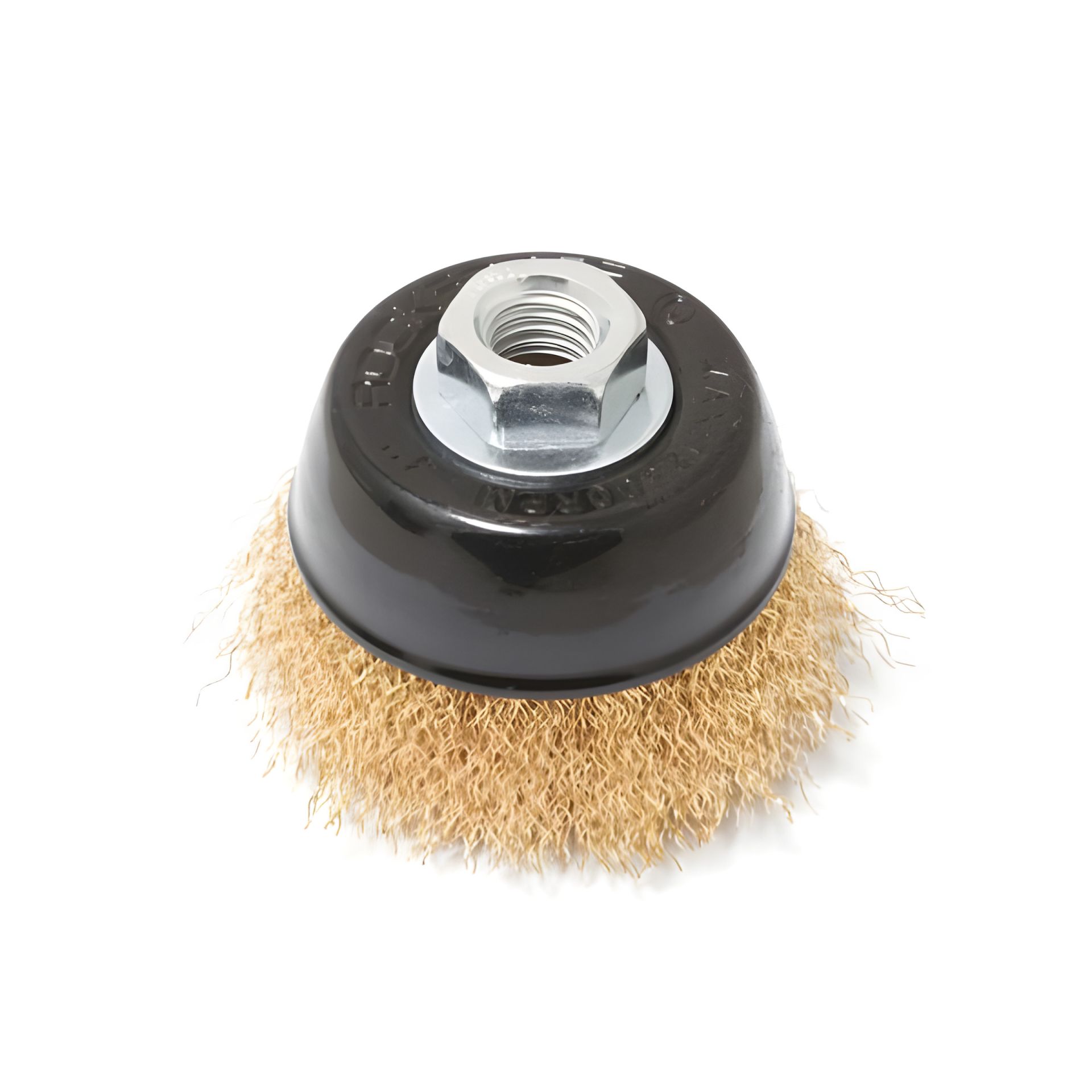 Чашеобразная латунная кордщетка для УШМ 75мм ROCKFORCE RF-BWC003 Чашеобразная латунная кордщетка для УШМ 75мм ROCKFORCE RF-BWC003