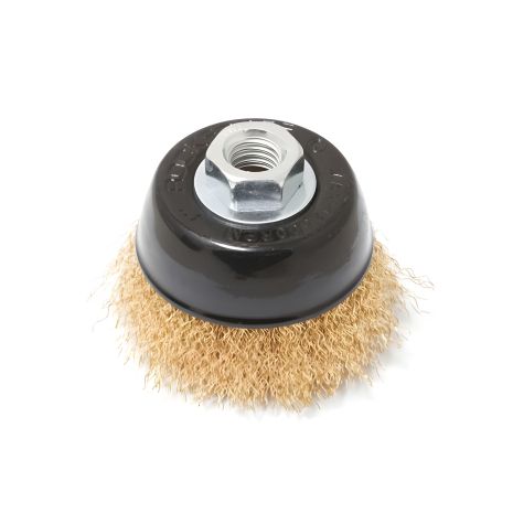 Чашеобразная латунная кордщетка для УШМ 75мм ROCKFORCE RF-BWC003 Чашеобразная латунная кордщетка для УШМ 75мм ROCKFORCE RF-BWC003