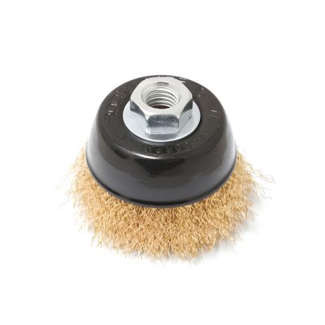 Чашеобразная латунная кордщетка для УШМ 75мм ROCKFORCE RF-BWC003 Чашеобразная латунная кордщетка для УШМ 75мм ROCKFORCE RF-BWC003