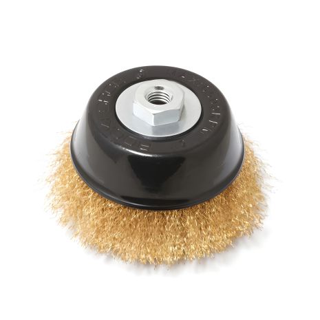 Латунна чашеподібна кордщетка для УШМ 125мм ROCKFORCE RF-BWC005