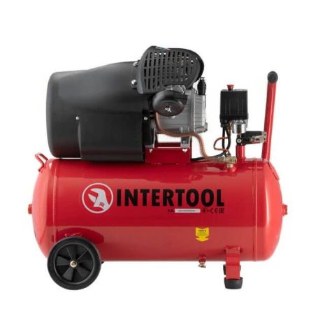 Компресор 50 л, 2,23 кВт, 220 В, 10 атм, 354 л/хв, 2 циліндри INTERTOOL PT-0004