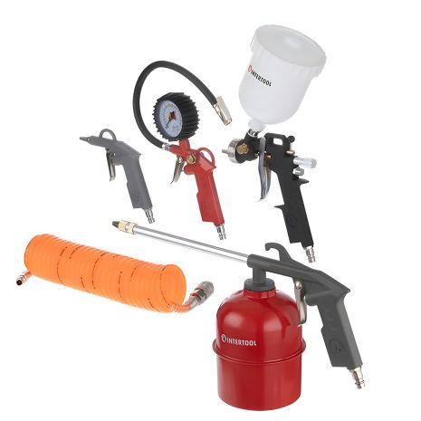 Пневматический покрасочный набор (5 ед.) INTERTOOL PT-1501 Пневматический покрасочный набор (5 ед.) INTERTOOL PT-1501