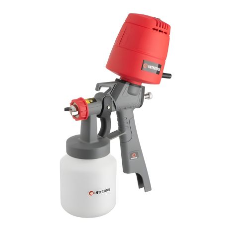 Електричний фарбопульт HVLP, 0,45 кВт, 100-200 мл/хв, форсунка 1,5 мм, бачок 1000 мл, 0,14-0,35 бар INTERTOOL DT-5045