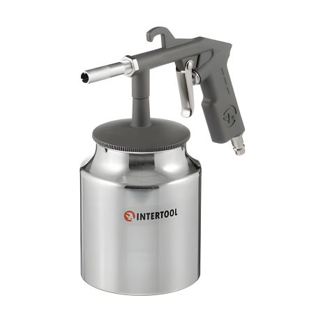 Пістолет піскострумінний, пневматичний, форсунка: 6 мм, нижня подача піску, металевий бачок 1000 мл, 8 атм INTERTOOL PT-0705
