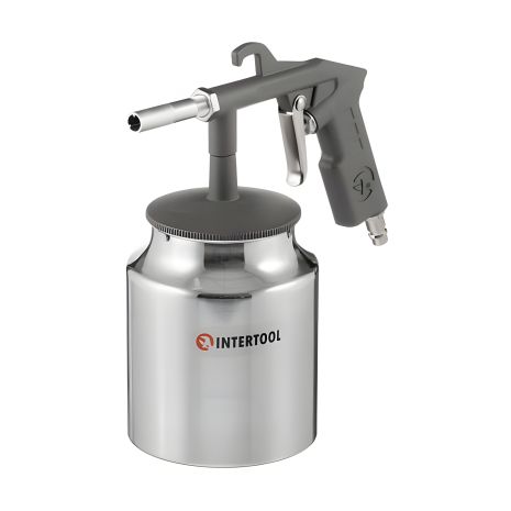 Пістолет піскострумінний, пневматичний, форсунка: 6 мм, нижня подача піску, металевий бачок 1000 мл, 8 атм INTERTOOL PT-0705