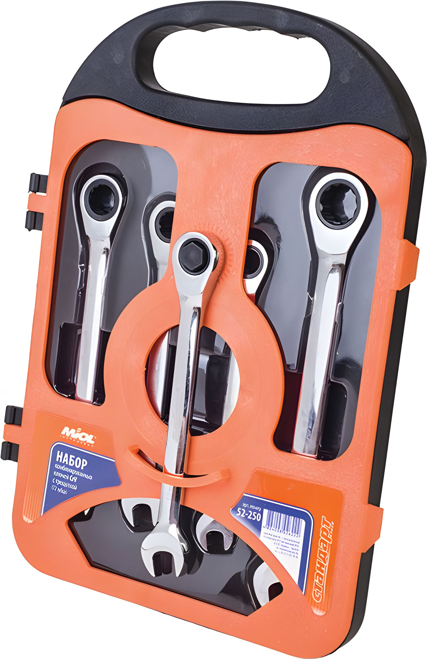 Набір комбінованих ключів з тріскачкою, 5 шт., MIOL 52-250 Набір комбінованих ключів з тріскачкою, 5 шт., MIOL 52-250