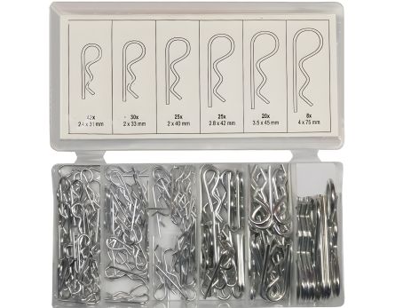 Комплект хвилястих шплінтів для фіксації деталей із 150 предметів Yato YT-06883 Комплект хвилястих шплінтів для фіксації деталей із 150 предметів Yato YT-06883