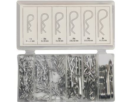 Комплект хвилястих шплінтів для фіксації деталей із 150 предметів Yato YT-06883 Комплект хвилястих шплінтів для фіксації деталей із 150 предметів Yato YT-06883