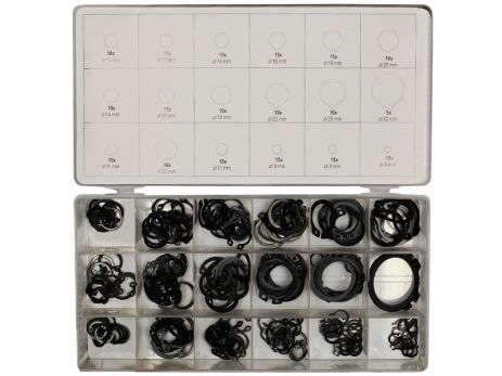 Набор из 225 внешних и внутренних пружинных стопорных колец 6-32 мм Yato YT-06882 Набор из 225 внешних и внутренних пружинных стопорных колец 6-32 мм Yato YT-06882
