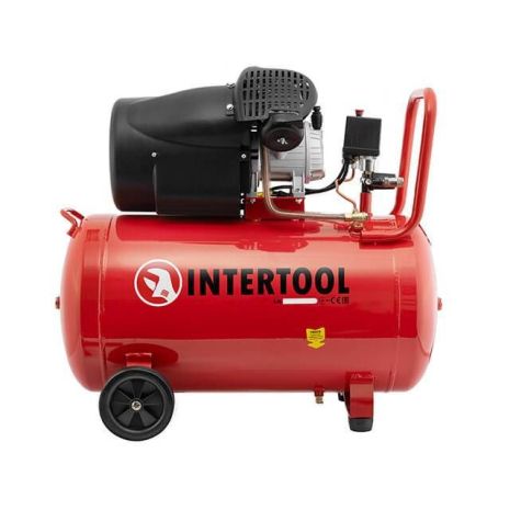 Компрессор 100 л, 2,23 кВт, 220 В, 10 атм, 354 л/мин, 2 цилиндра INTERTOOL PT-0005