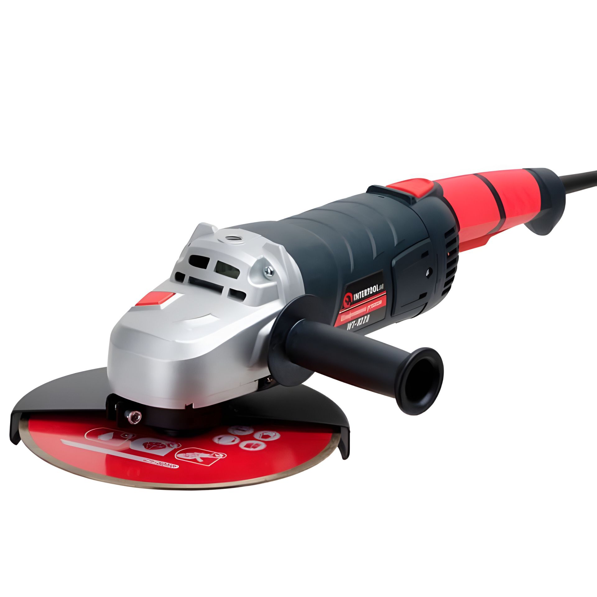 Кутова шліфувальна машина, 2,4 кВт, 6300 об/хв, диск 230 мм, плавний пуск INTERTOOL WT-0228 Кутова шліфувальна машина, 2,4 кВт, 6300 об/хв, диск 230 мм, плавний пуск INTERTOOL WT-0228