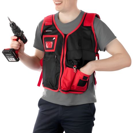 Слесарно-строительный жилет с 7 карманами, полиэстер INTERTOOL SP-1001 Слесарно-строительный жилет с 7 карманами, полиэстер INTERTOOL SP-1001