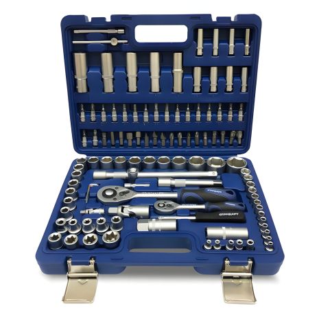 Інструментальний набір 1/4", 1/2" 108 шт. (6 граней) з металевими замками СТАНДАРТ СНД STM-0108-6 Інструментальний набір 1/4", 1/2" 108 шт. (6 граней) з металевими замками СТАНДАРТ СНД STM-0108-6