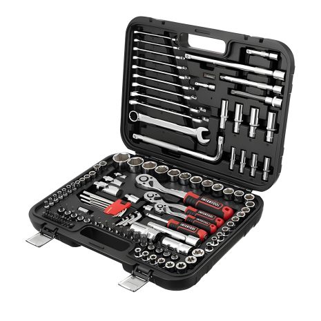 Набір інструментів STORM INTERTOOL ET-8126 (126 од., головки: 4-32 мм, E8-E20, біти 38 од., подовж. головки: 8-17 мм, ключі: 8-19 мм, кейс)