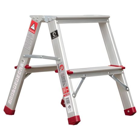 Алюминиевая двусторонняя стремянка, высота 440 мм, 2 ступени, 150 кг INTERTOOL LT-1102