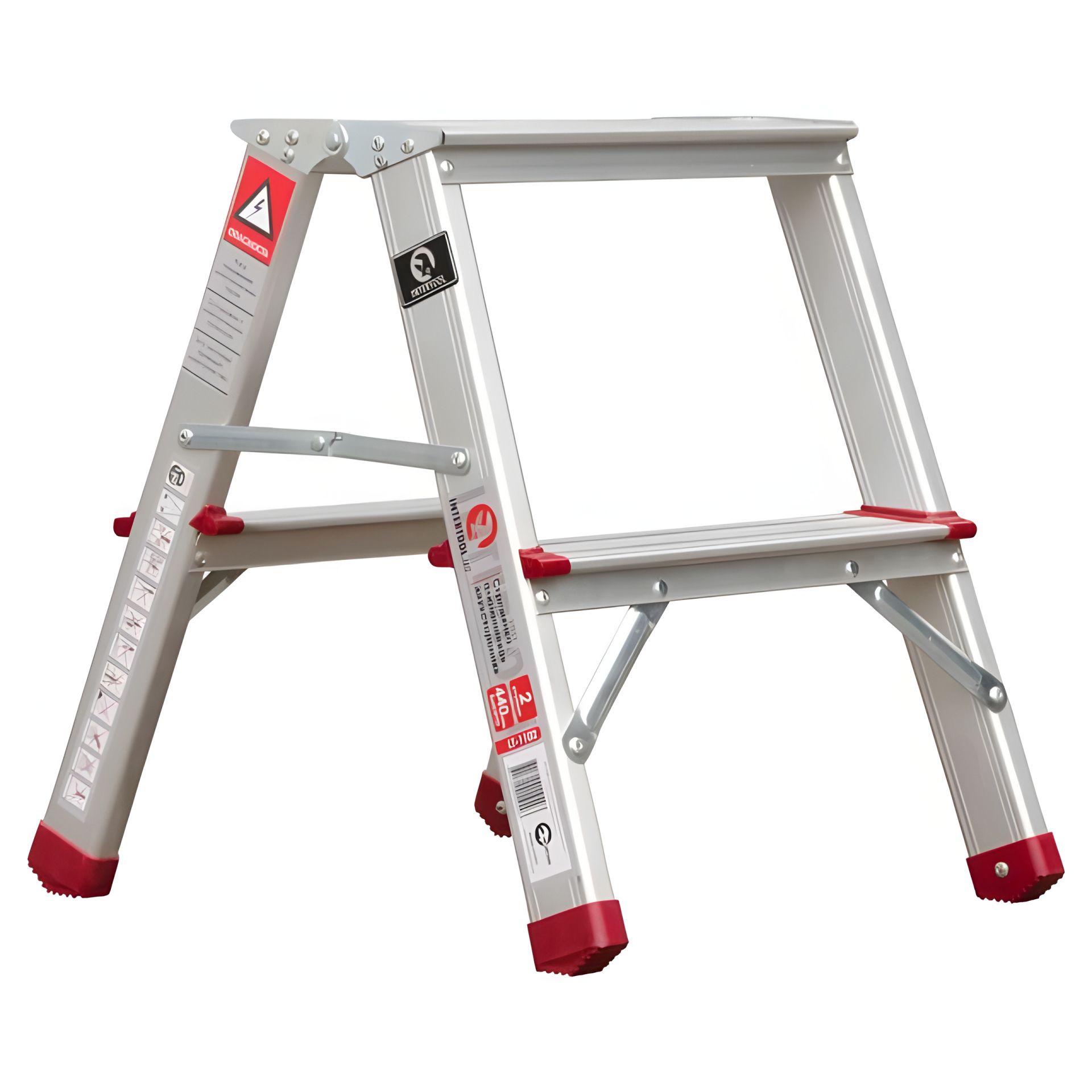 Двостороння драбина алюмінієва, 2 сходинки, висота 440 мм, 150 кг INTERTOOL LT-1102 Двостороння драбина алюмінієва, 2 сходинки, висота 440 мм, 150 кг INTERTOOL LT-1102