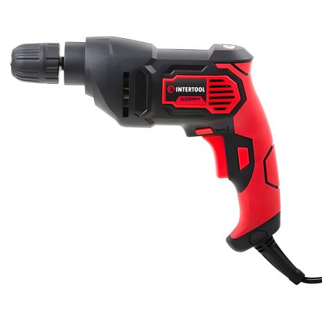 Електричний дриль, 0,5 кВт, 0-2400 об/хв, 0,8-10 мм, швидкозатискний патрон, реверс INTERTOOL WT-0115 Електричний дриль, 0,5 кВт, 0-2400 об/хв, 0,8-10 мм, швидкозатискний патрон, реверс INTERTOOL WT-0115