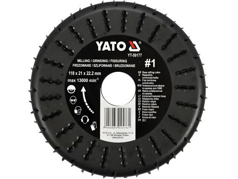 Диск фреза для маленької болгарки для дерева, гіпсу Yato YT-59177