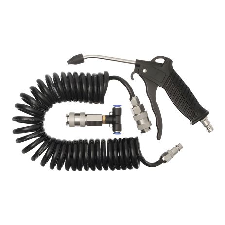 Набір для продувки кабіни вантажних авто: пістолет, поліуретановий шланг 5м, трійник на шланг 8мм, з'єднання на швидкороз'ємниках від INTERTOOL PT-1508 Набір для продувки кабіни вантажних авто: пістолет, поліуретановий шланг 5м, трійник на шланг 8мм, з'єднання на швидкороз'ємниках від INTERTOOL PT-1508