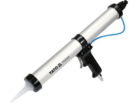 Пневматичний пістолет для герметиків трубоподібний, V=600 мл, L=380 мм із алюмінію. Yato YT-67470