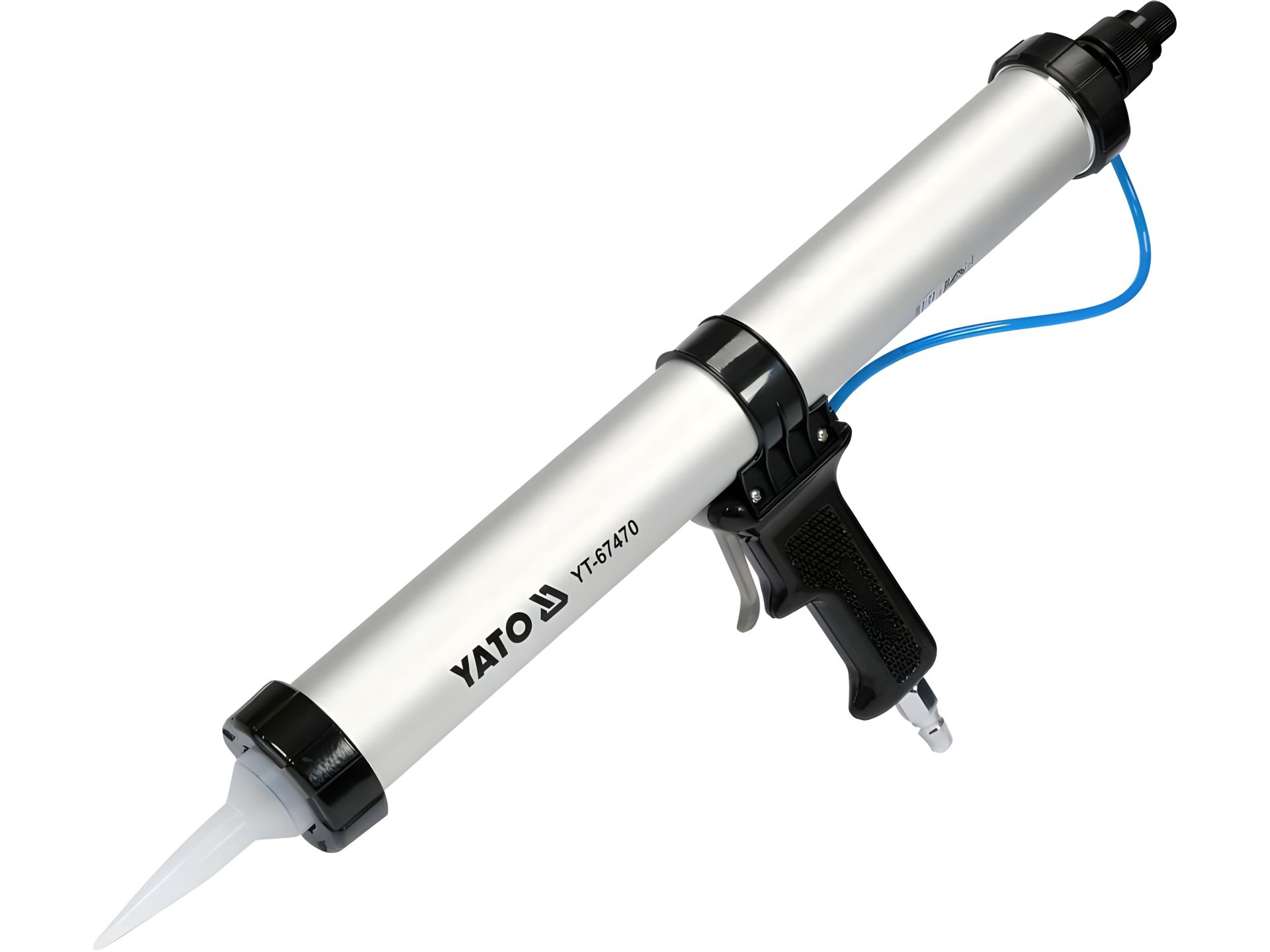 Пневматический пистолет для герметиков трубовидный, V=600 мл, L=380 мм из алюминия, Yato YT-67470 Пневматический пистолет для герметиков трубовидный, V=600 мл, L=380 мм из алюминия, Yato YT-67470