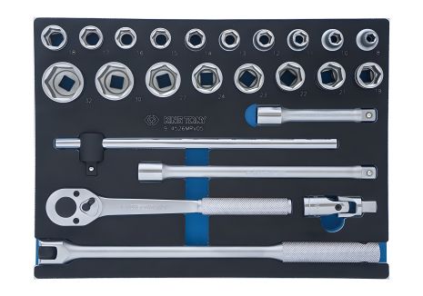 Набір торцевих головок 1/2" 24 од. 6-гранні (8-32mm) KING TONY 9-4526MRV05 Набір торцевих головок 1/2" 24 од. 6-гранні (8-32mm) KING TONY 9-4526MRV05