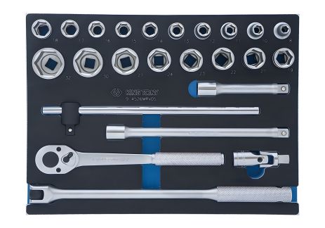 Набор торцевых головок 1/2" 24 предмета, 6-гранные, (8-32 мм) KING TONY 9-4526MRV05
