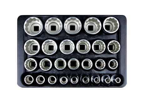 Комплект торцевых головок 1/2" 8-36мм, 27 шт., KING TONY 9-4057MR