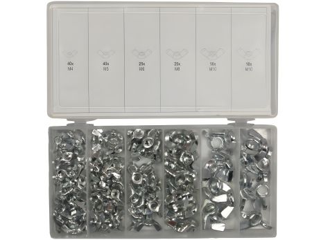 Набор барашковых гаек "бабочка" М4-М10, Yato YT-06776, 150 предметов Набор барашковых гаек "бабочка" М4-М10, Yato YT-06776, 150 предметов