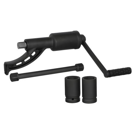 Балонний ключ роторний для вантажних авто, 310 мм, передавальне відношення 1:56, макс. крутний момент 5000 Nm, головки 32, 33 мм, кейс INTERTOOL XT-0004